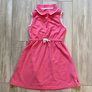 Nautica Hot Pink with White Trim Sleeveless Polo Golf Collared Dress, size 6X